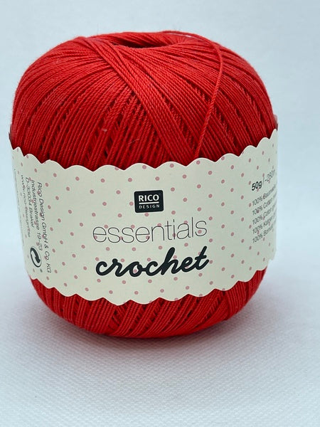 Rico Essentials Crochet Cotton Yarn 50g - Red 004