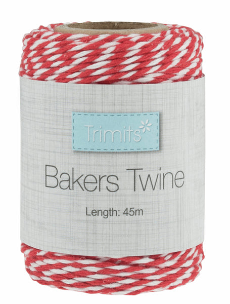 Trimits Bakers Twine - 45m x 2mm Red/White - GTC178
