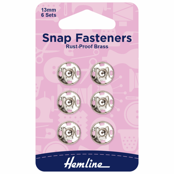 Snap Fasteners Sew-on 13mm Nickel - H420.13