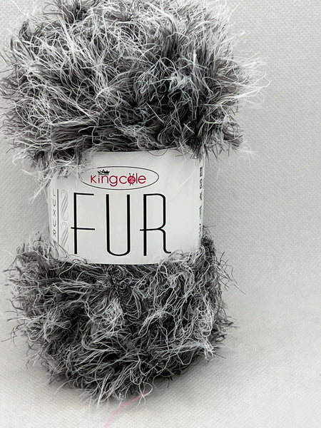 King Cole Luxury Fur Aran Yarn 100g - Silver Fox 4207