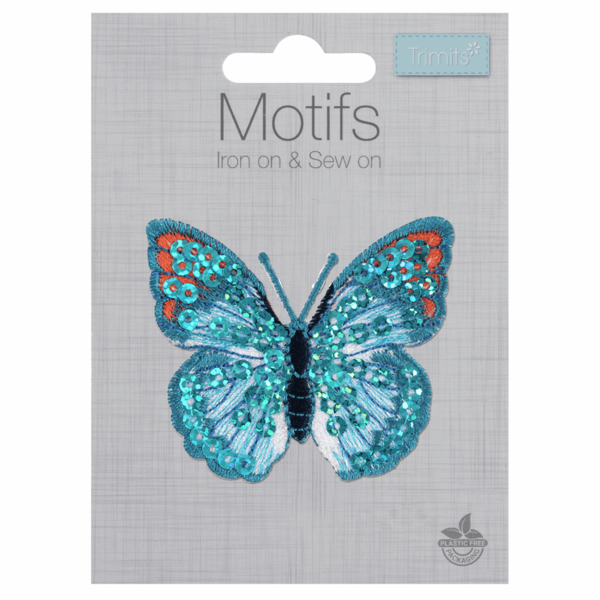 Motif - Blue Sequin Butterfly - CFM2\031