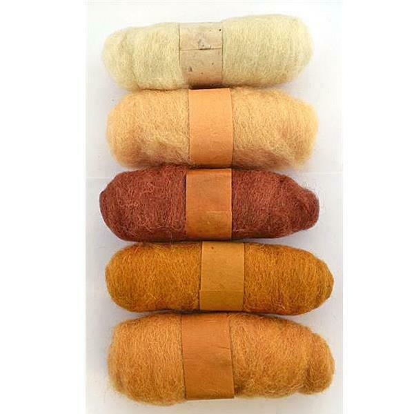 Habico Needle Felting Wool 5 x 20g Creams - HF159