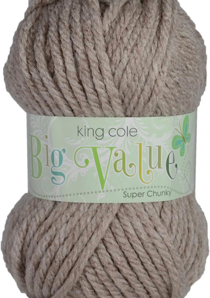 King Cole Big Value Super Chunky Yarn 100g - Oatmeal 14