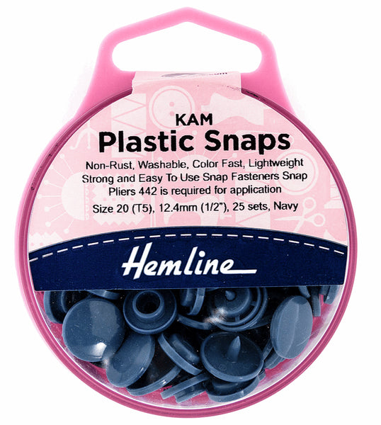 hemline KAM Plastic snaps Navy H443.NAVY