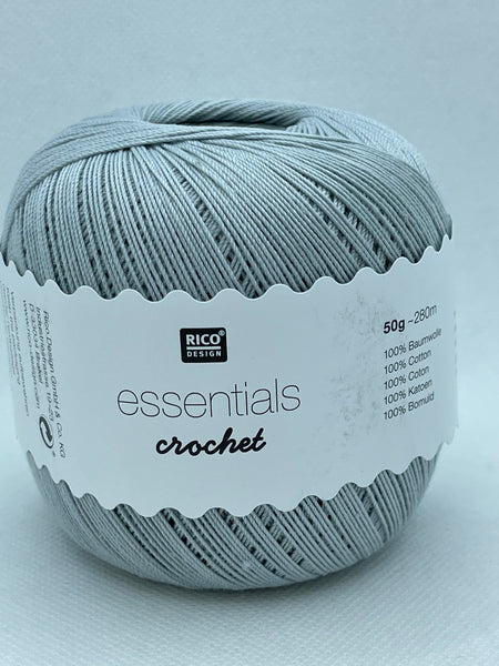 Rico Essentials Crochet Cotton Yarn 50g - Grey 017