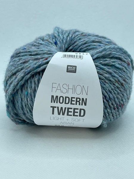 Rico Fashion Modern Tweed Aran Yarn 50g - Light Blue 007