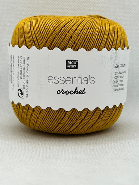 Rico Essentials Crochet Cotton Yarn 50g - Mustard 034