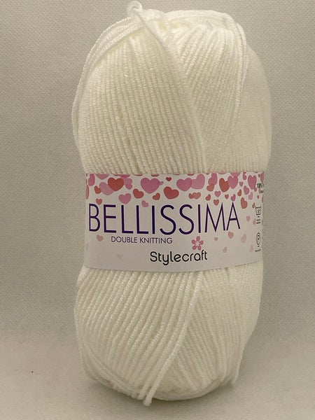 Stylecraft Bellissima DK Yarn 100g - Wondrous White 7214