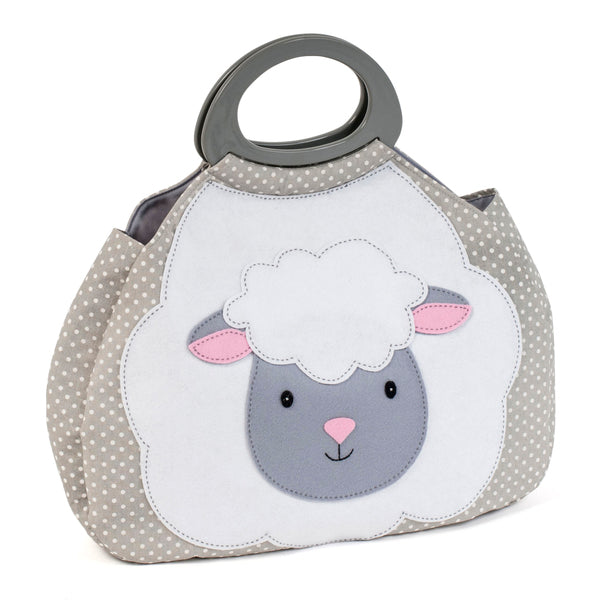 Knitting Bag Sheep Appliqué Grey Spot - HGGB/600