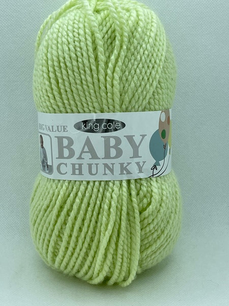 King Cole Big Value Baby Chunky Baby Yarn 100g - Lime 2514