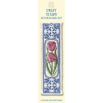 Textile Heritage Delft Tulips Bookmark Cross Stitch Kit - BKDT