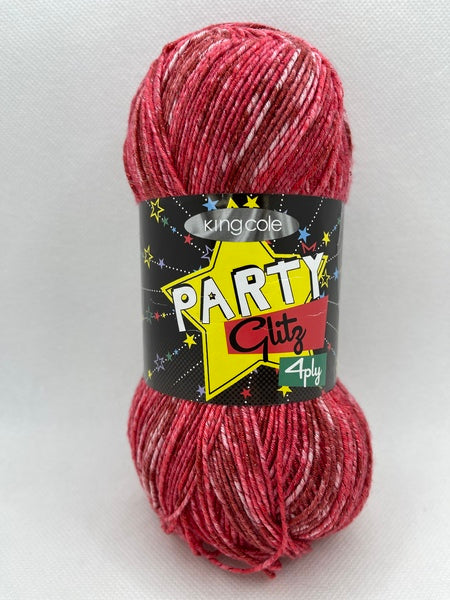 King Cole Party Glitz 4 Ply Yarn 100g - Santa 2351 (Discontinued)