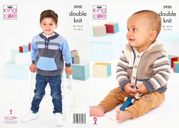 Knitting Pattern - King Cole Cherished DK - Baby / Child Sweater / Jacket - 5920