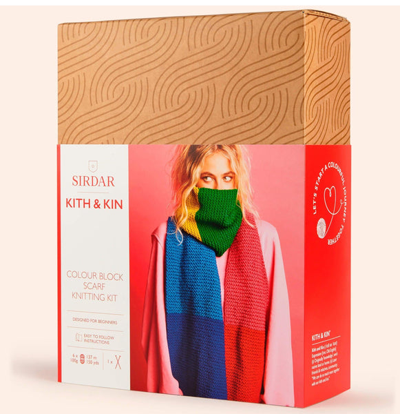 Sirdar Kith & Kin Colour Block Scarf Knitting Kit - G017-0001