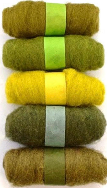 Habico Needle Felting Wool 5 x 20g - Greens 1
