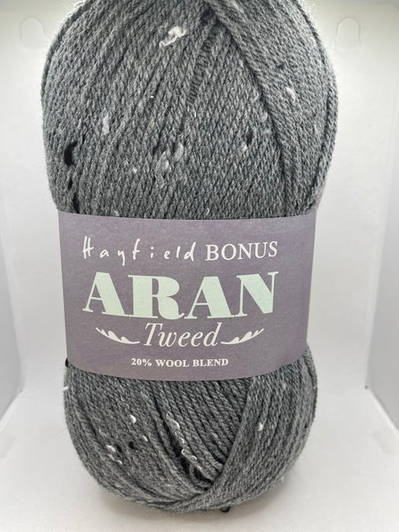 Hayfield Bonus Tweed With Wool Aran Yarn 400g - Cove Grey 0684 Bos