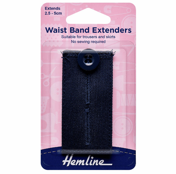 Hemline Waist Band Extender Navy Button - H768.NVY