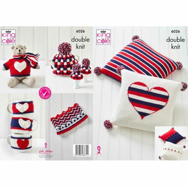 Knitting Pattern - King Cole Union Jack Home Decor Cushions Crown Crown Teddy  Tea Cosy DK - 6026