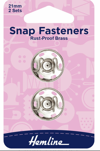 Hemline Snap Fasteners Sew-On 21mm Nickel - H420.21