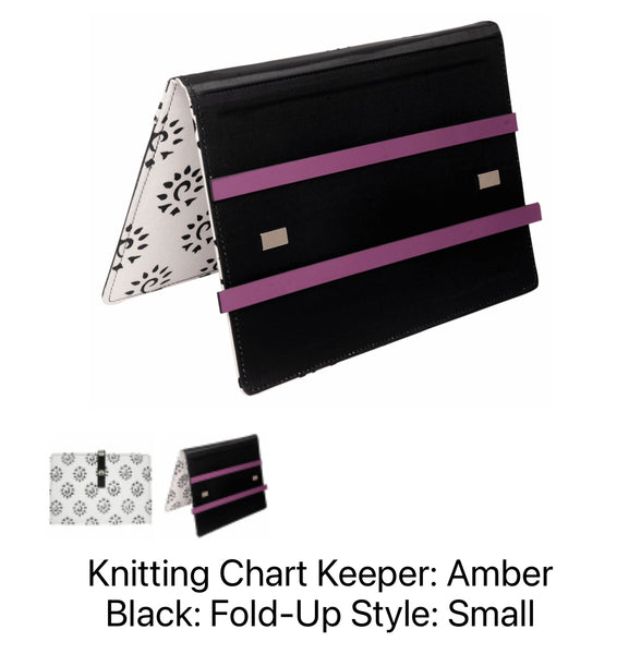 Knitting Chart Keeper - Amber Black - Fold Up Style - Small 10964