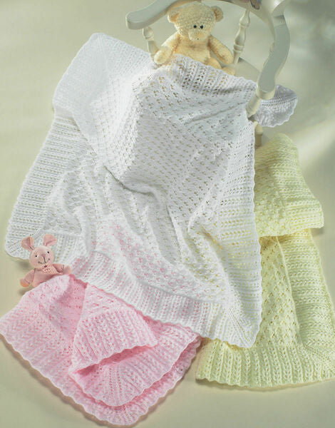 Knitting Pattern - Baby Shawl - Sirdar Snuggly DK 4 Ply 3 Ply - 1665