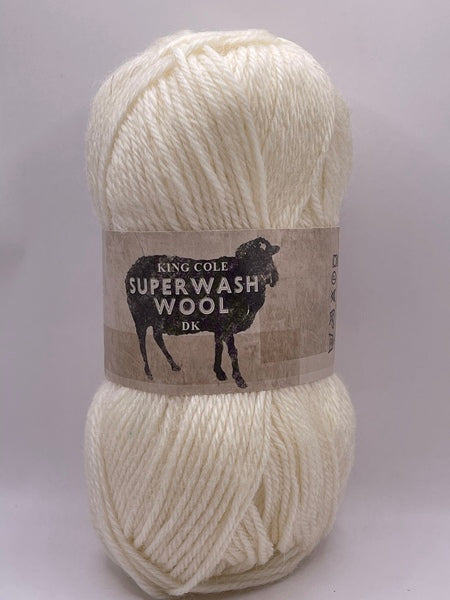 King Cole Superwash Wool DK Yarn 50g - White 2130 (Discontinued)