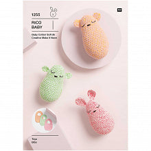 Crochet Pattern Rico Baby Toys & Bibs Cotton Soft DK & Creative Make It Neon Thread 1255