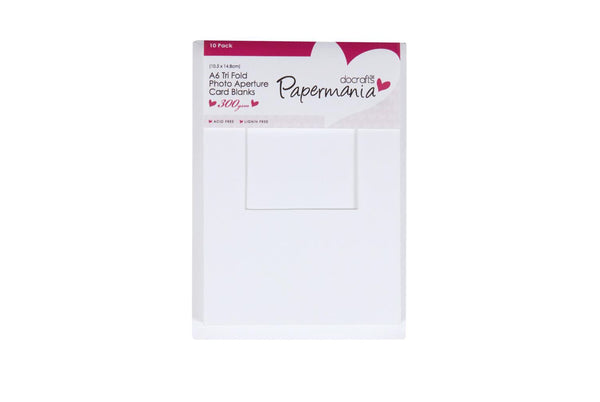 Card Blanks and Envelopes Tri Fold A6 White Pack of 10