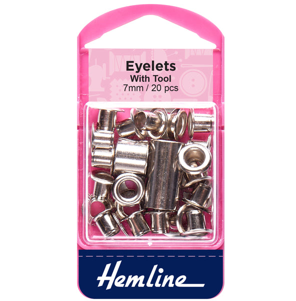 Hemline Eyelets With Tool Silver 7mm - H437.N