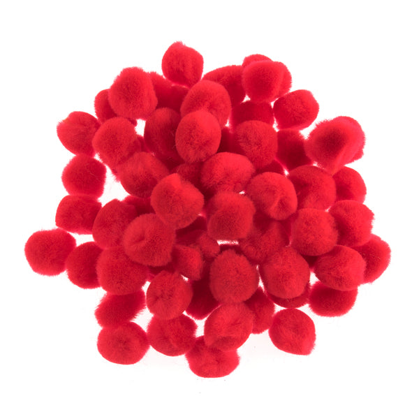 Pom Poms - Red - 12mm - 100pcs - PP2R