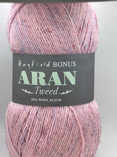 Hayfield Bonus Tweed With Wool Aran Yarn 400g - Berry 0799 Bos