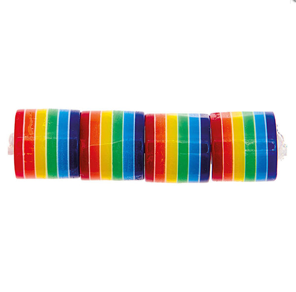 Rico Itoshii Striped Cylinder Beads Rainbow - 600056