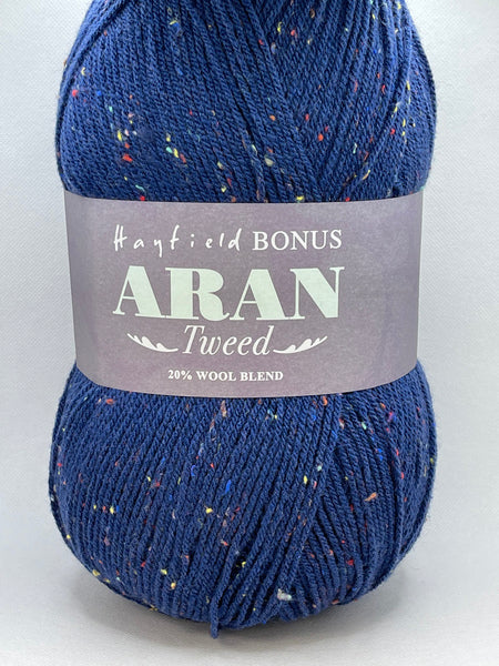 Hayfield Bonus Tweed With Wool Aran Yarn 400g - Colour Pop Blue 0732 Bos