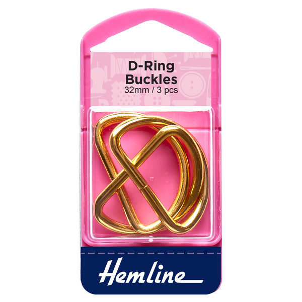 D Rings - 32mm Gold - 3 Pieces - H462G.32