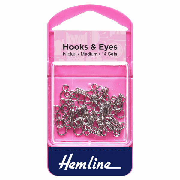 Hemline Hooks and Eyes Nickel Size 2 - H400.2