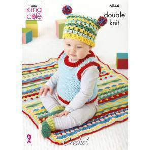 Crochet Pattern Modern Baby Set King Cole Cherished DK 6044