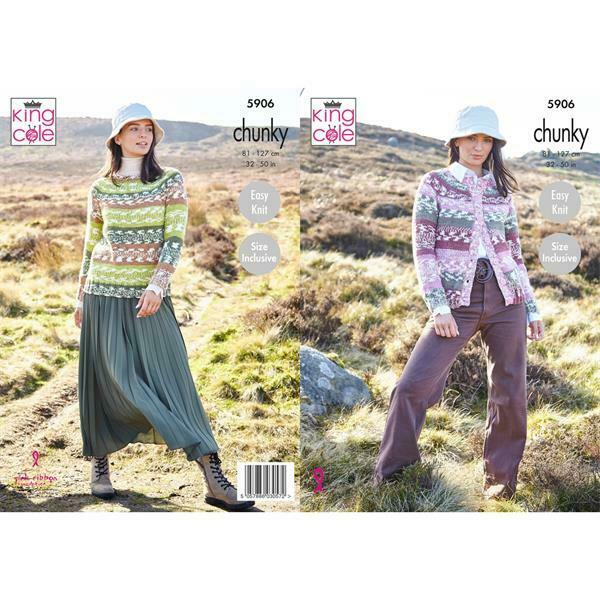 King Cole Knitting Pattern - Ladies Chunky - Nordic Chunky - 5906
