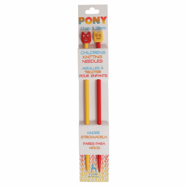 Pony Childrens Knitting Needles - 18cm 4.5mm P61710