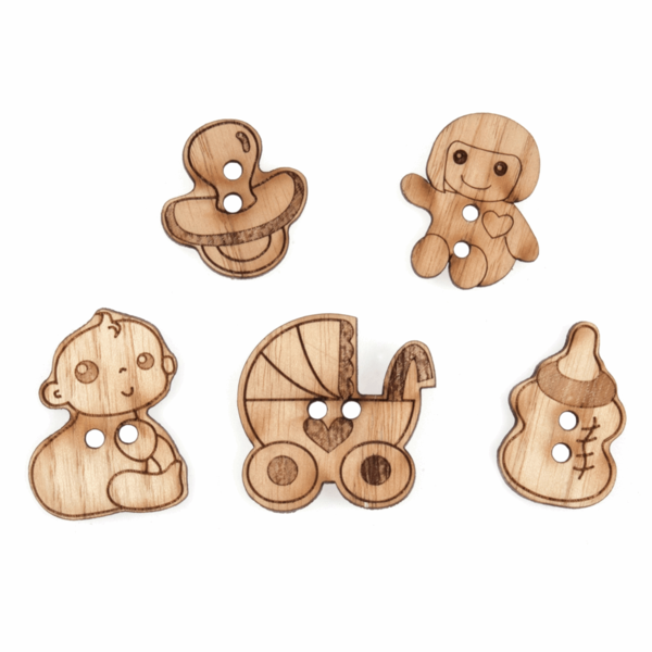 Trimits Buttons Wooden - Baby