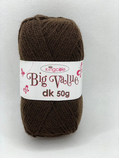 King Cole Big Value DK Yarn 50g - Brown 4025 BoS