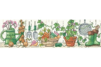 Heritage Crafts Karen Carter Collection - The Potting Shed Cross Stitch Kit KCPS1403