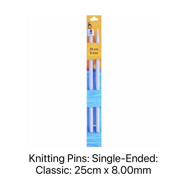 Pony Classic Single-Ended Knitting Needles 8.00mm 25cm 31667