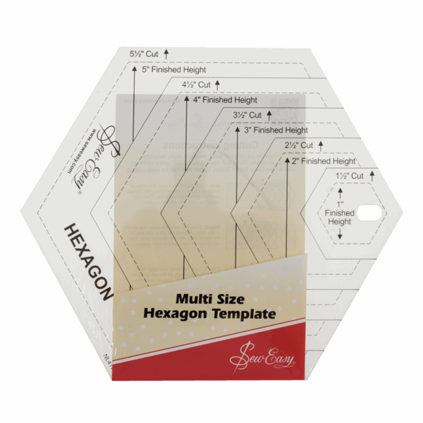 Sew Easy Quilting Template Multi Size Hexagon - NL4170