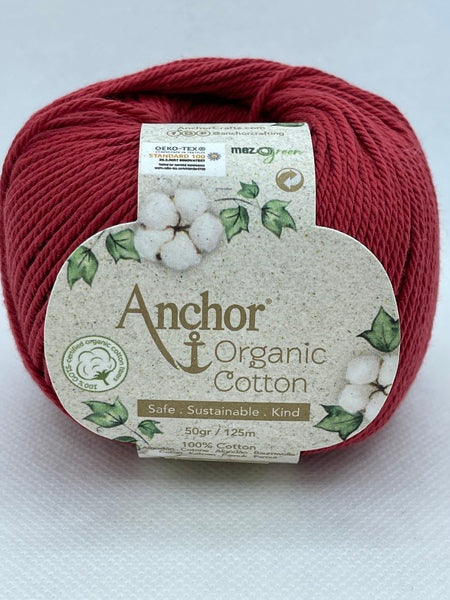 Anchor Organic Cotton 4 Ply Yarn 50g - Terracotta 1025