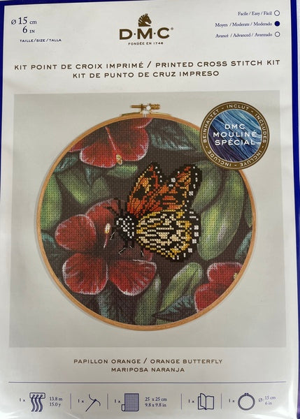 DMC Cross Stitch Kit Printed - Orange Butterfly BK1789