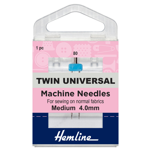 Hemline Sewing Machine Twin Needle Universal 4mm 80/12 - H110.40