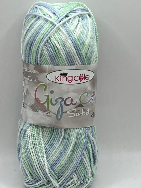 King Cole Giza Cotton Sorbet 4 Ply Yarn 50g - Peppermint 2479