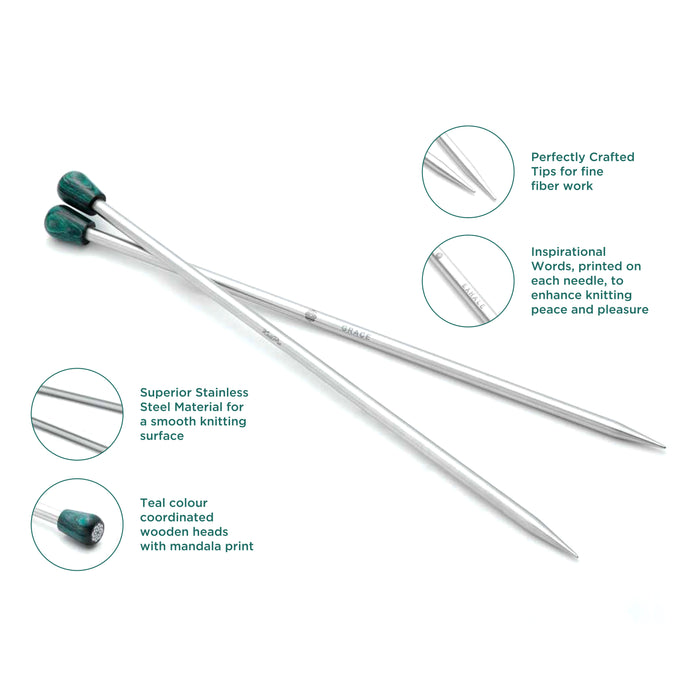 KnitPro The Mindful Collection Single-Ended Knitting Needles 4.50mm 30cm - KP36220