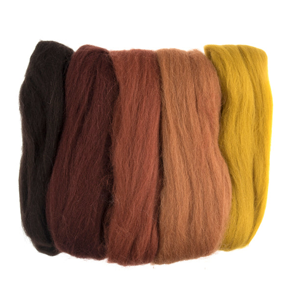 Natural Wool Roving - 50g Autumn FW50.AS6