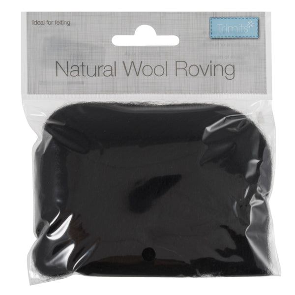 Natural Wool Roving Black - FW10.303